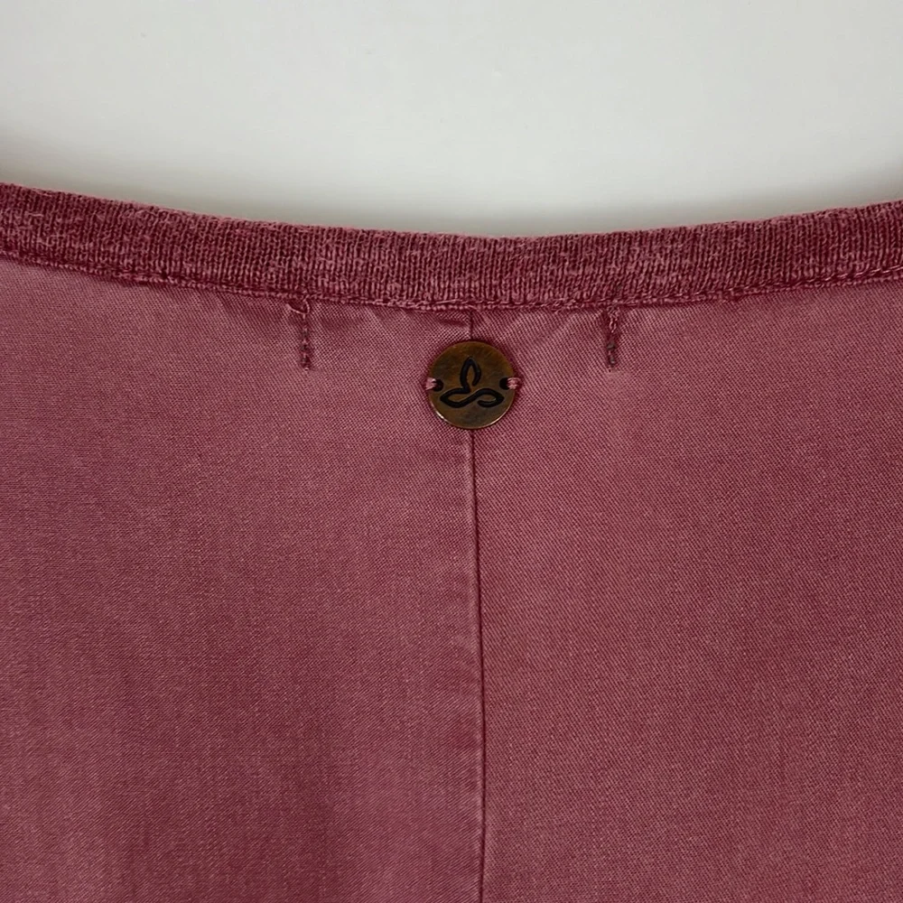 PRANA women’s Hensley Henley brandy red organic cotton long sleeve top M - Picture 9 of 10